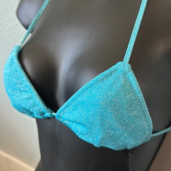Baby blue string bathing suit top - Picture 3 of 8